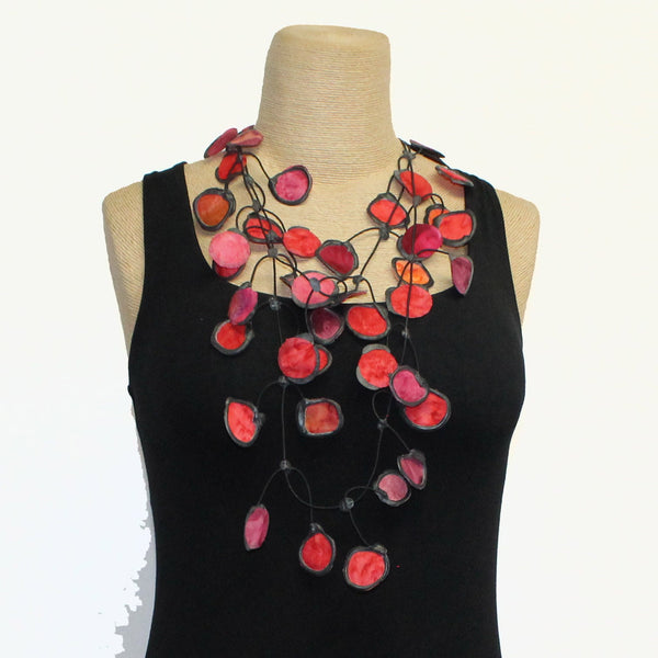 Annemieke Necklace, Ink, Red