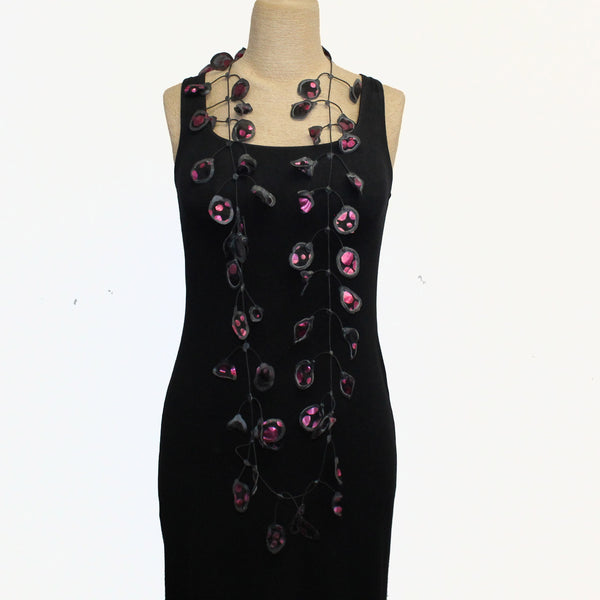 Annemieke Broenink Necklace, Polka Dot Metallic, Magenta