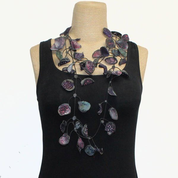 Annemieke Broenink Necklace, Batik, Eggplant