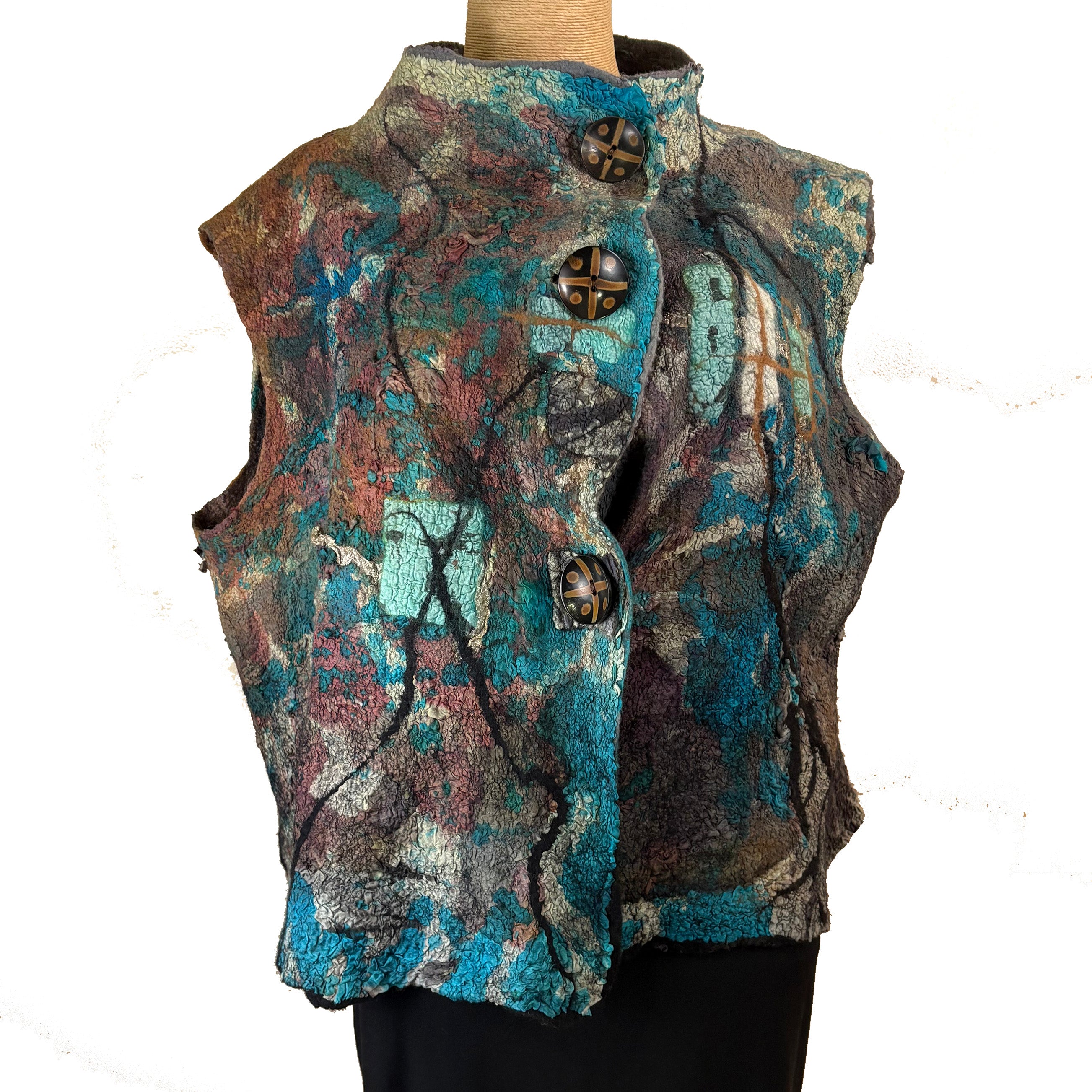 Beth Marx Vest, Blue/Brown, S/M
