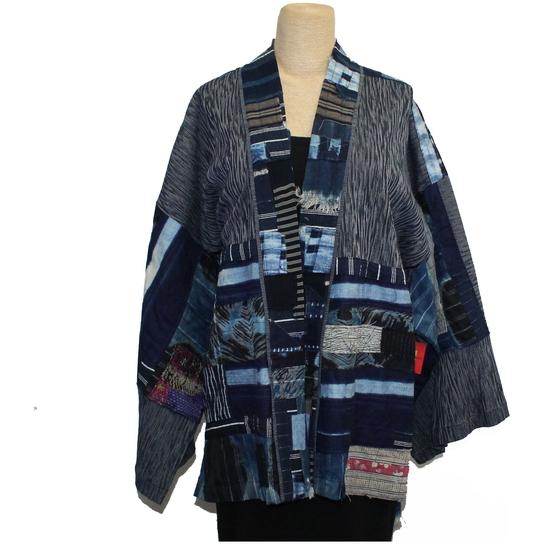 Catherine Bacon Kimono, Mosaic, Indigo, OS Fits M-XL