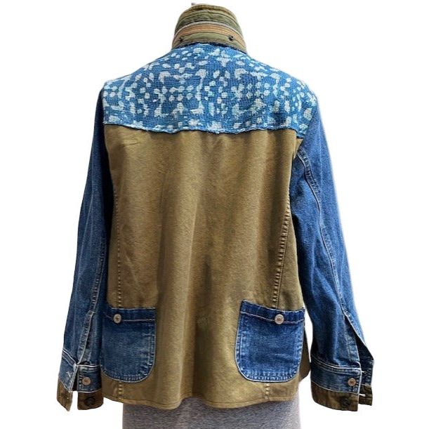 Catherine Bacon Jacket, Denim & Khaki, Vintage Trim, L