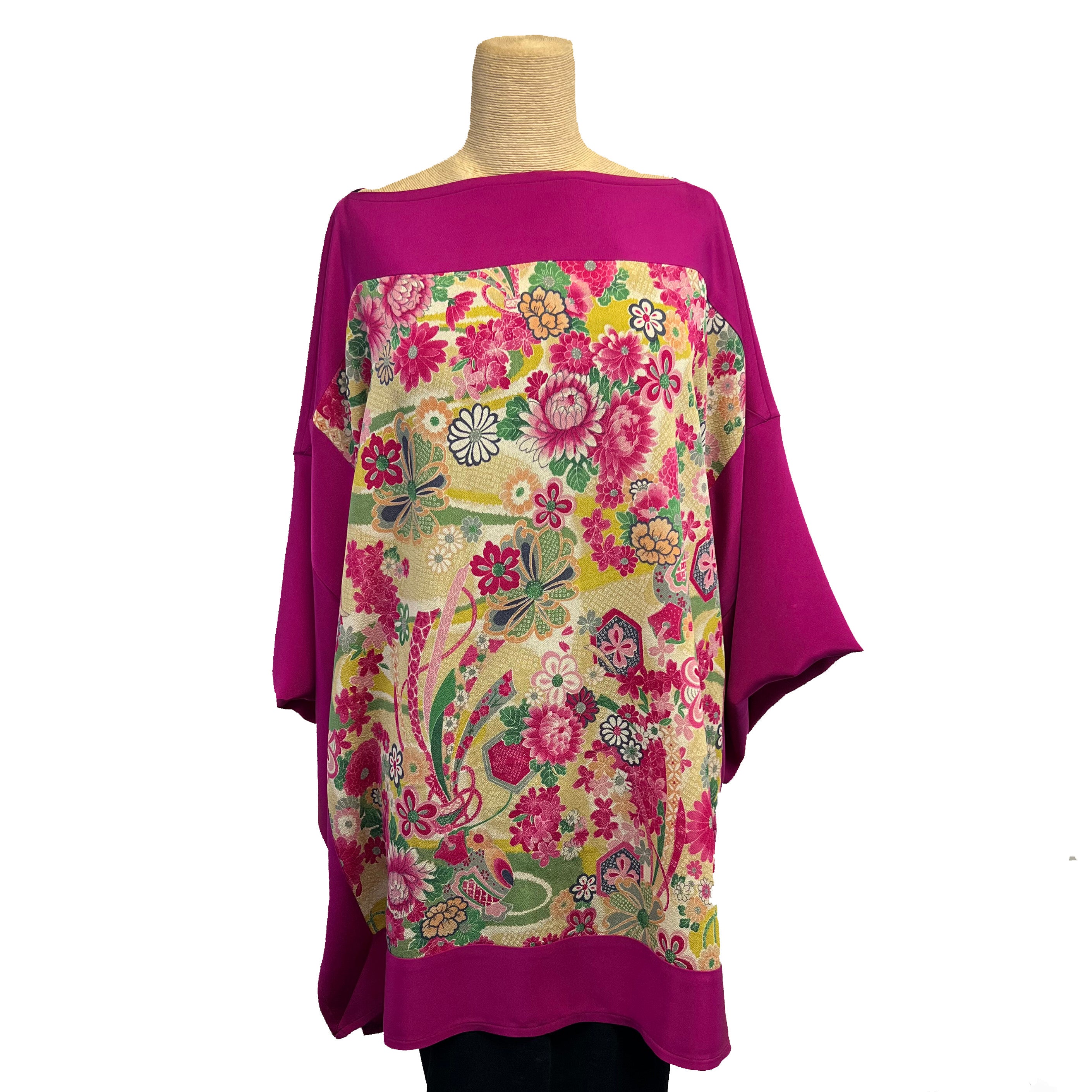 Constance West Kimono, Noshi Bundles, Fuchsia, OS