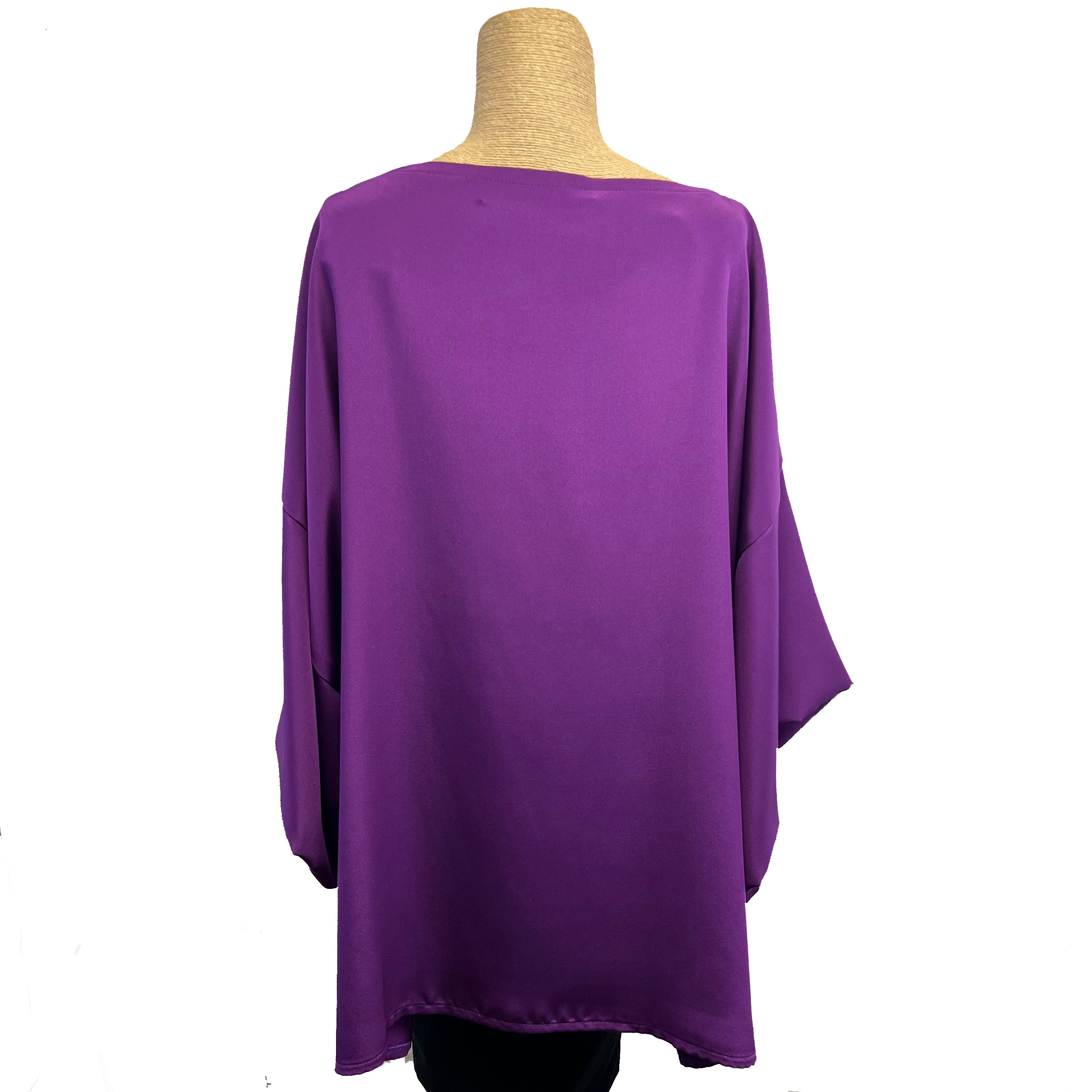 Constance West Kimono, Peacocks & Flowers, Plum, OS