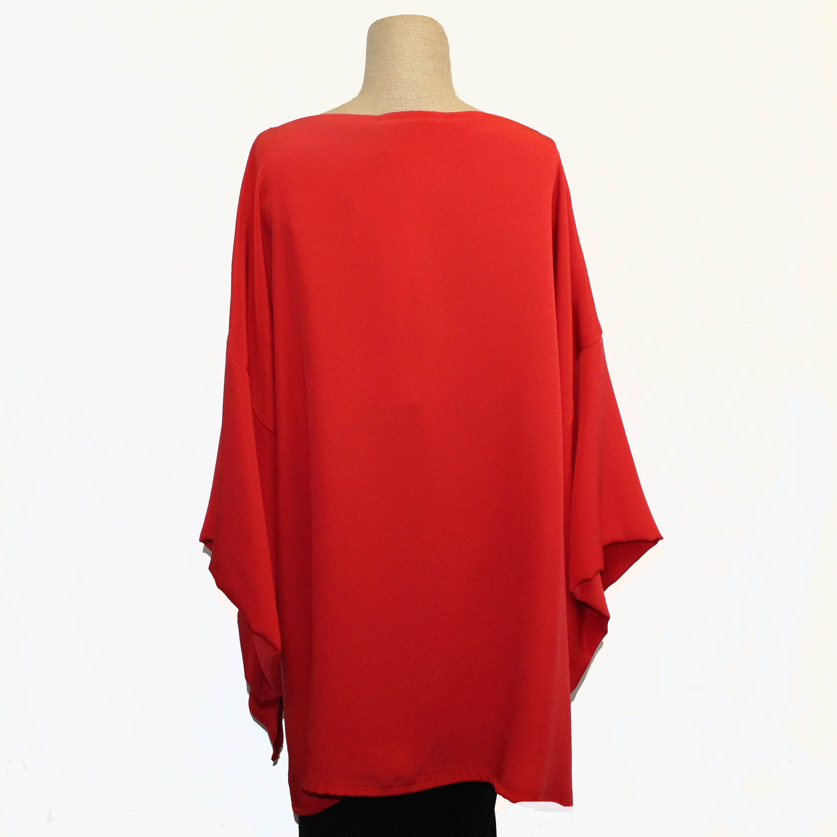 Constance West Kimono, Cranes With Fans, Red