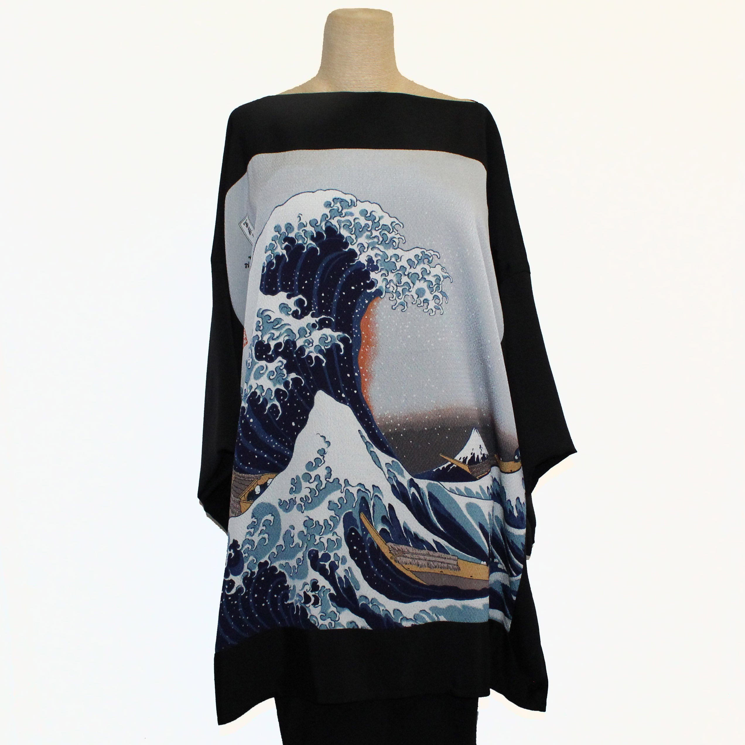 Constance West Kimono, The Wave, Black/White, OS