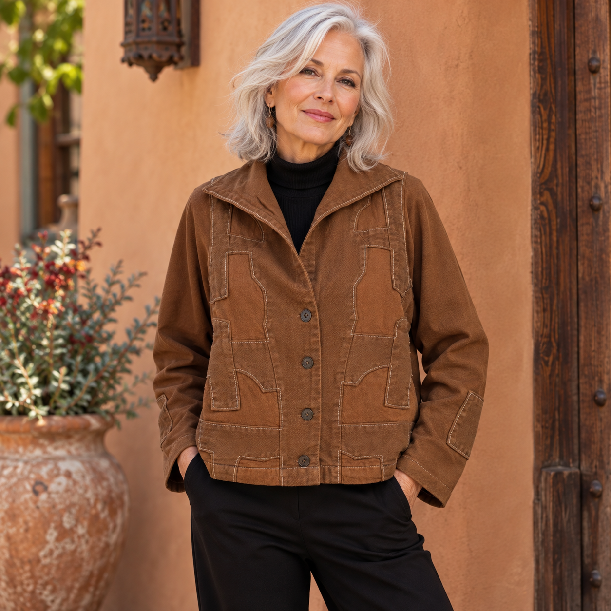 Cynthia Ashby Jacket, Pilot, Saddle, Brown S & M/L