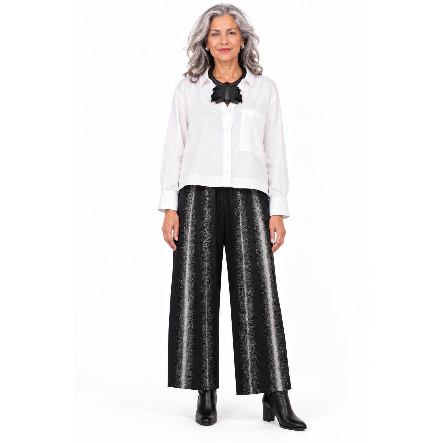 Mara Gibbucci Pants, Black/Silver M/L