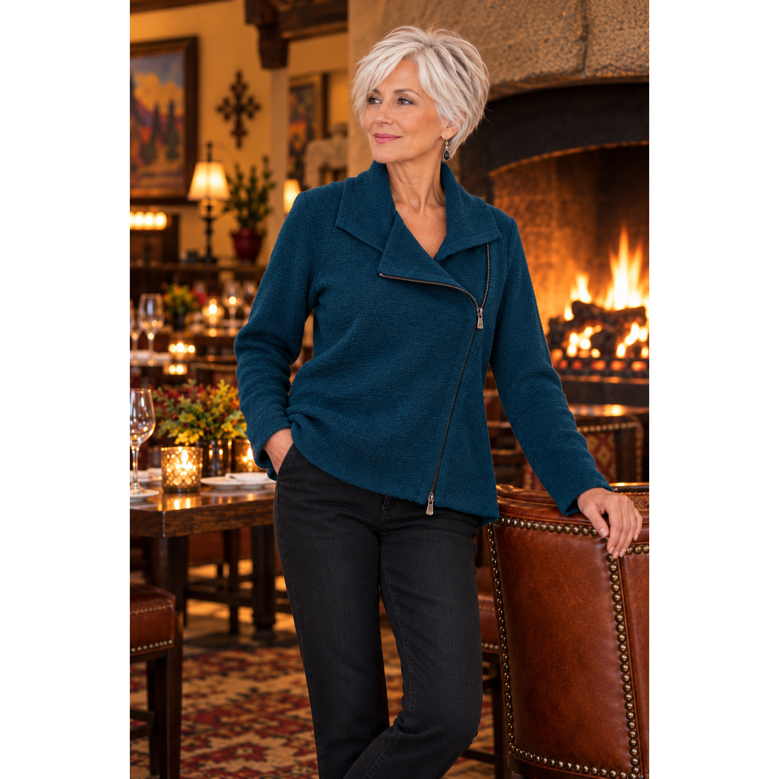Beyond Threads Cardigan, Chopper, Dusk, Teal XS & M