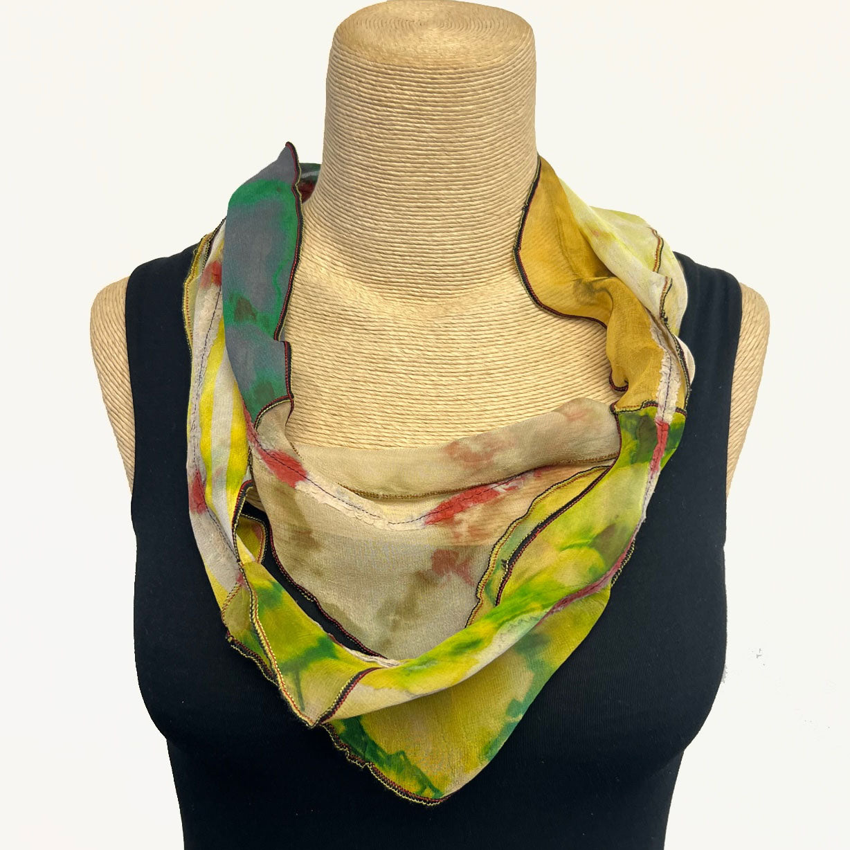Deborah Cross Scarf, Infinity, Yellow/Green
