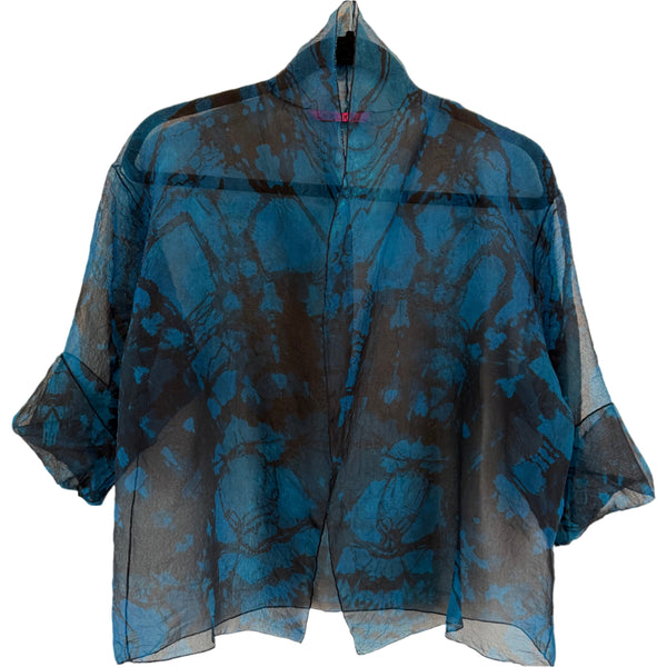 Diane Katz Designs Jacket, Organza, Black/Teal, S/M