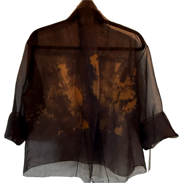 Diane Katz Designs Jacket, Organza, Black/Iridescent Bronze, S