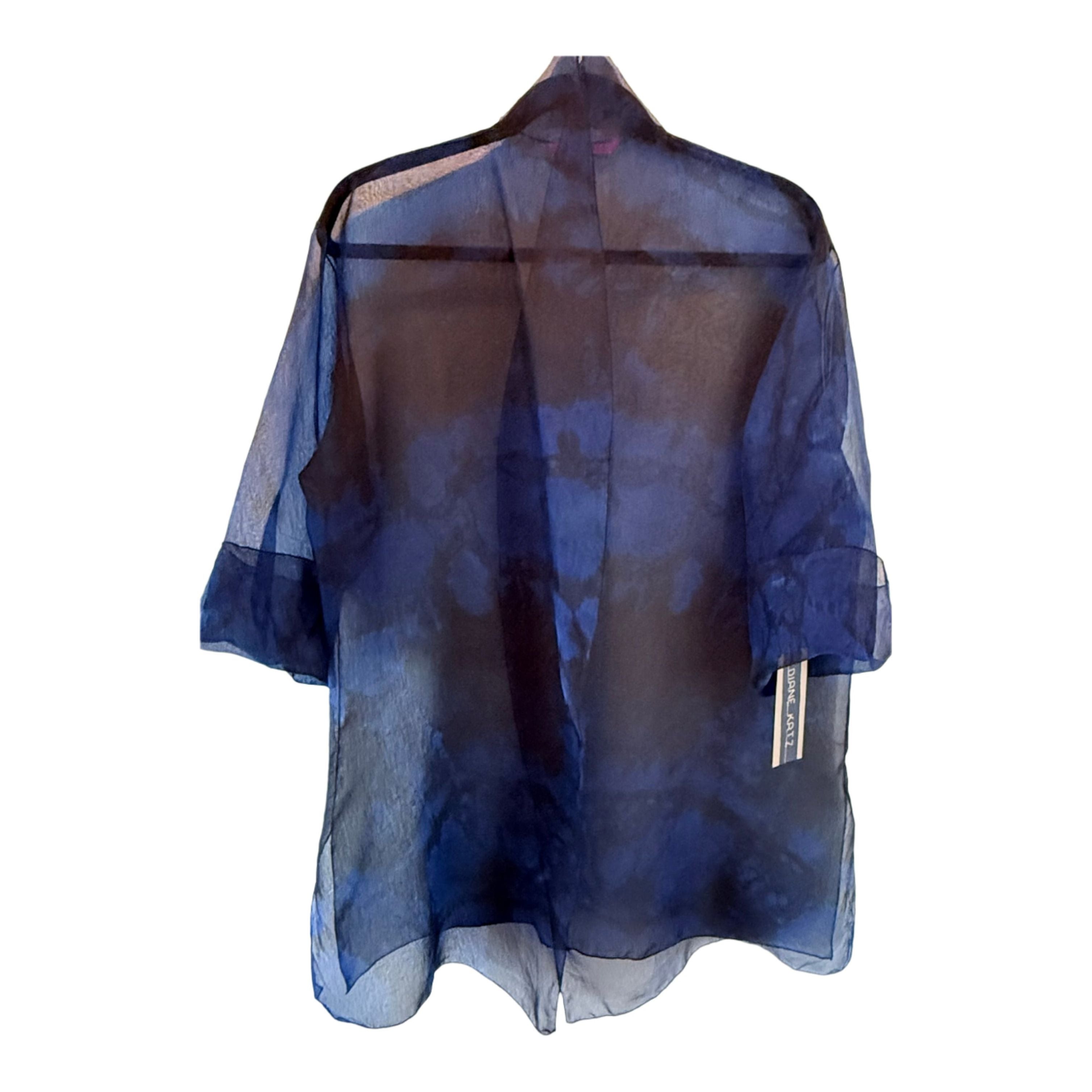 Diane Katz Designs Jacket, Organza, Black/Deep Blue, M/L