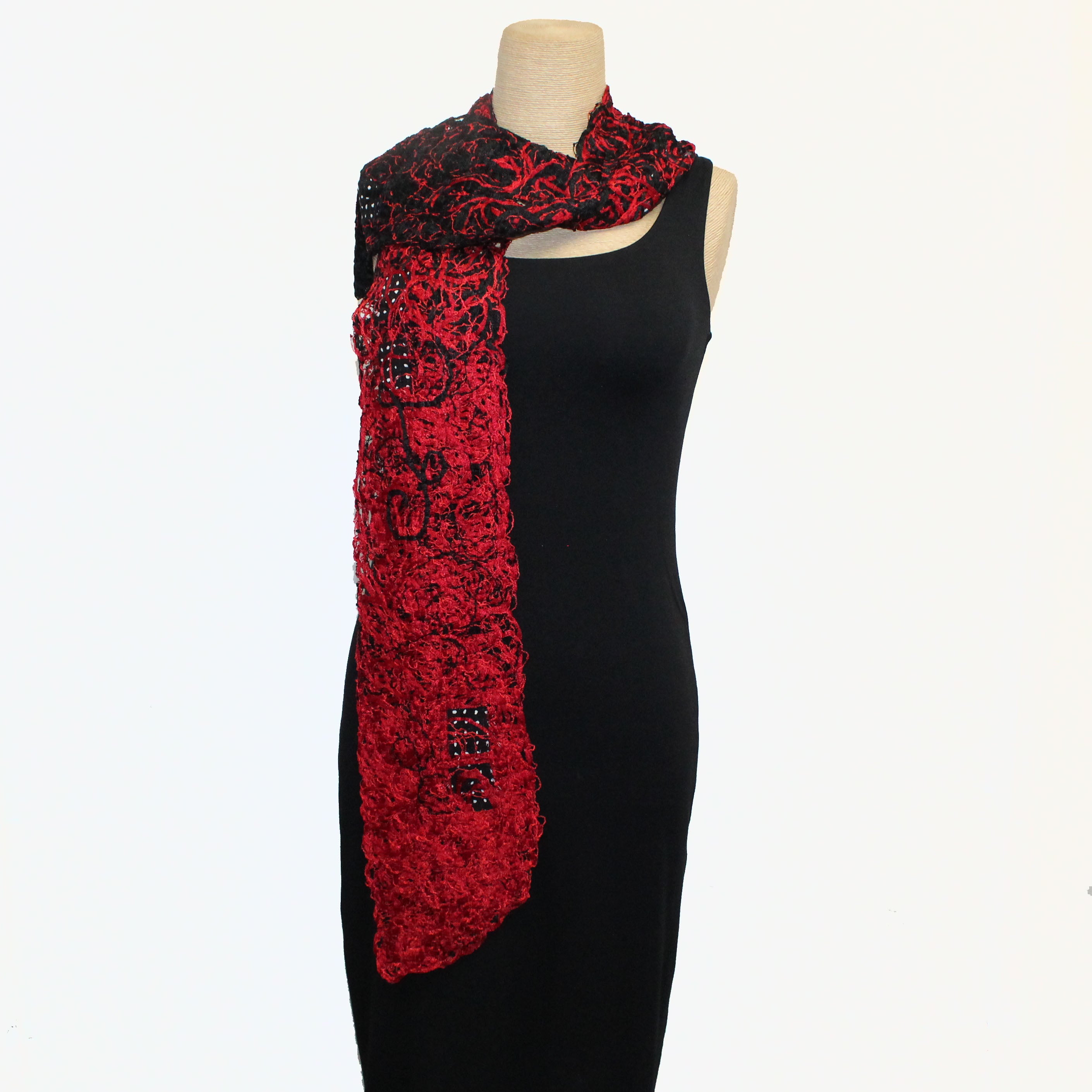 Diane Prekup Scarf, Red/Black