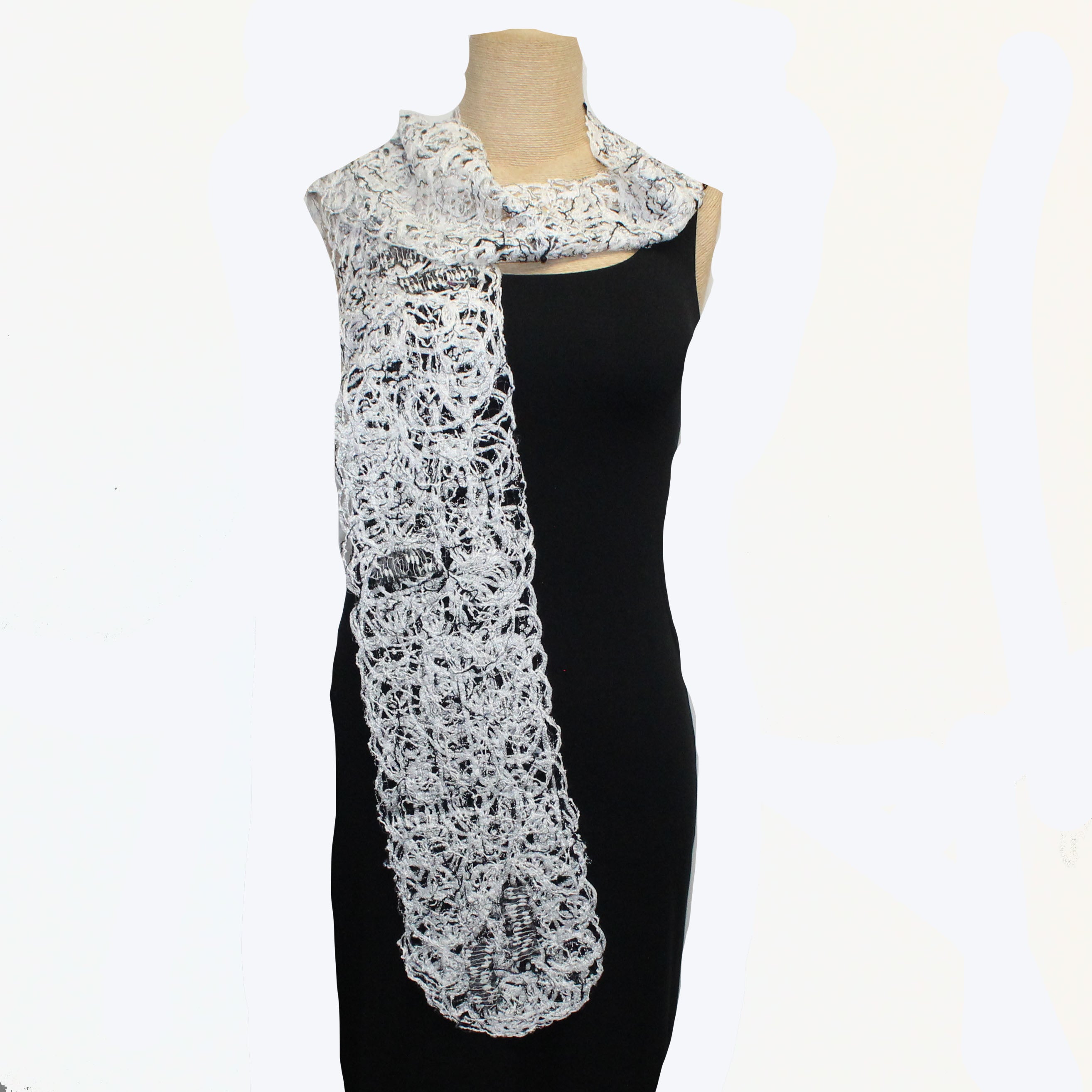 Diane Prekup Scarf, White/Black