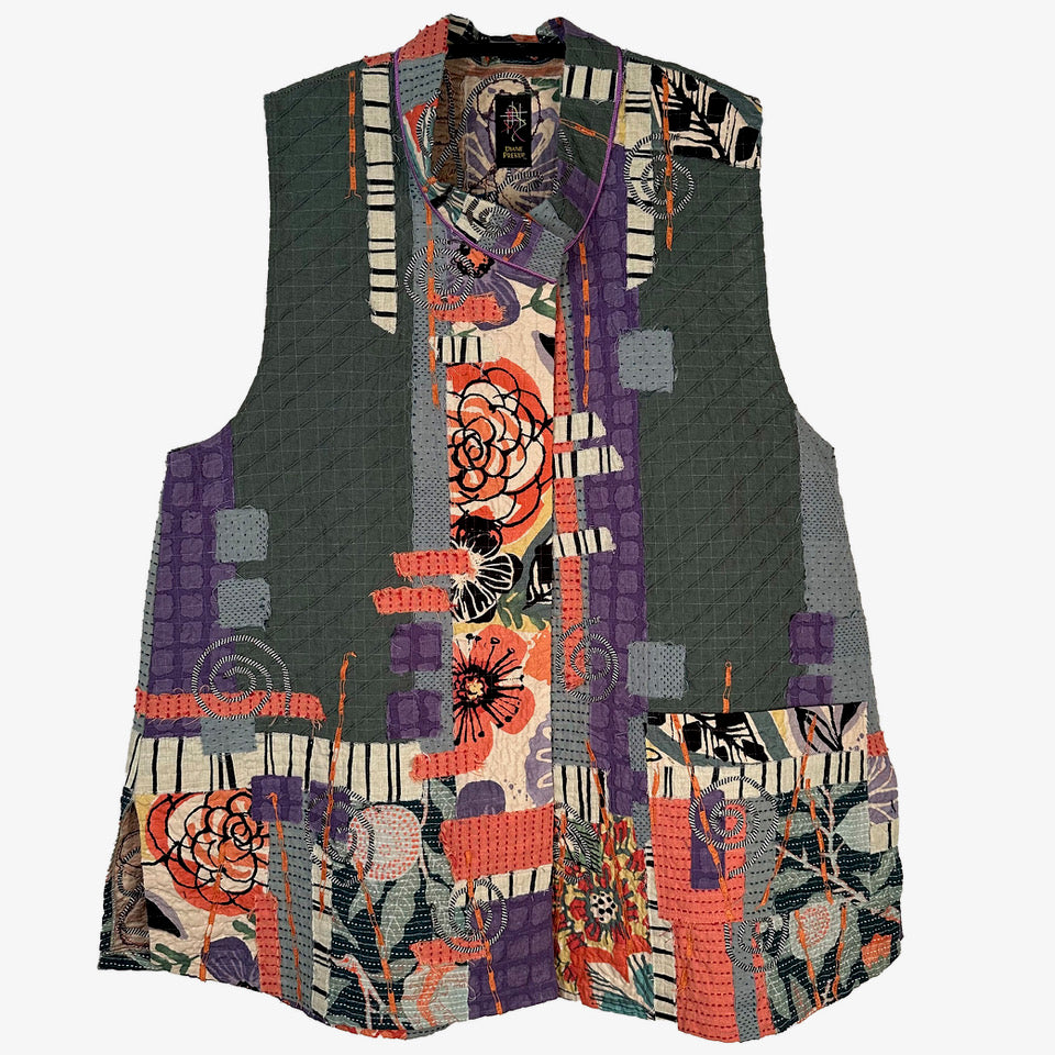 Diane Prekup Vest, Market, Floral Sage, S