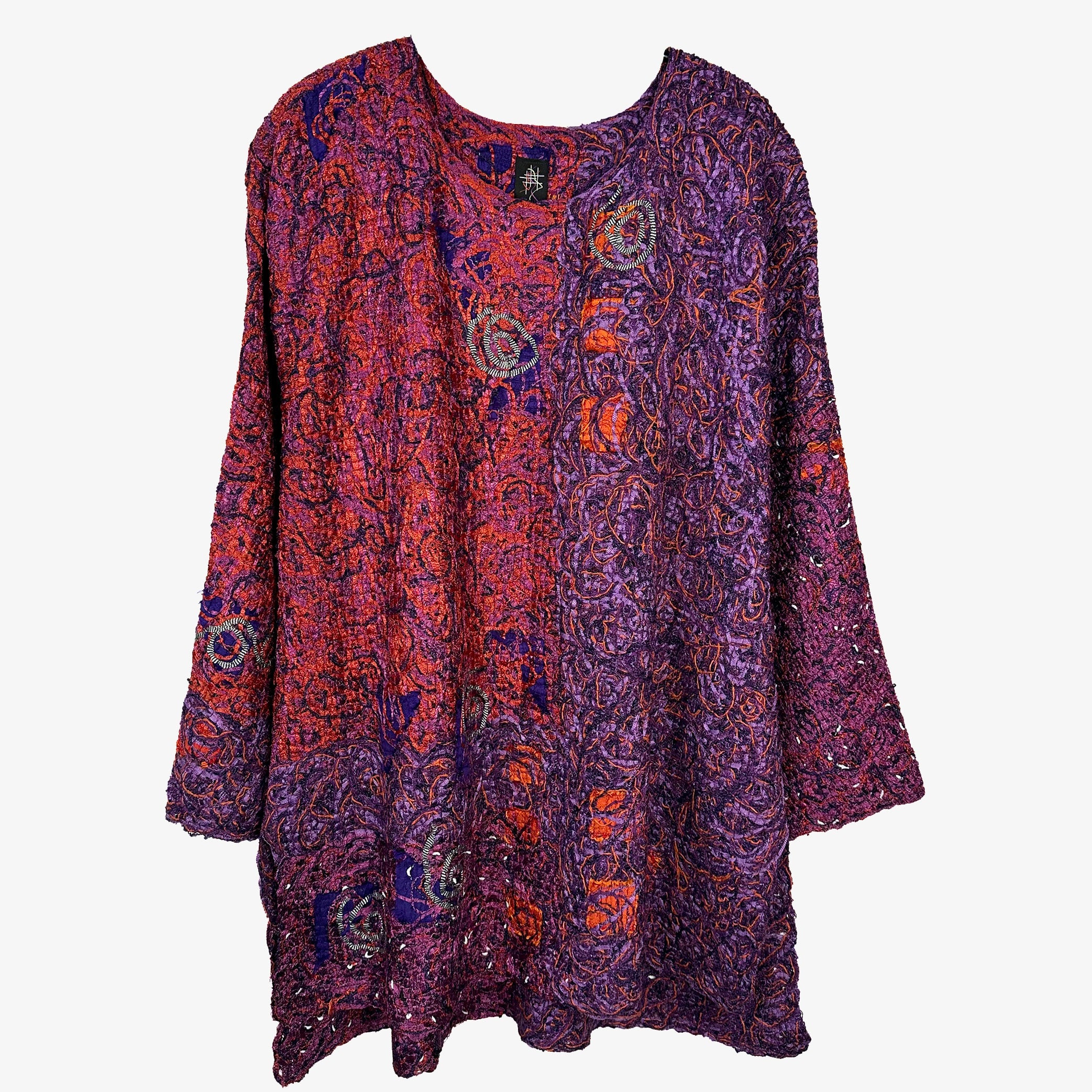 Diane Prekup Tunic, Desert Sunset, Persimmon/Purple, M