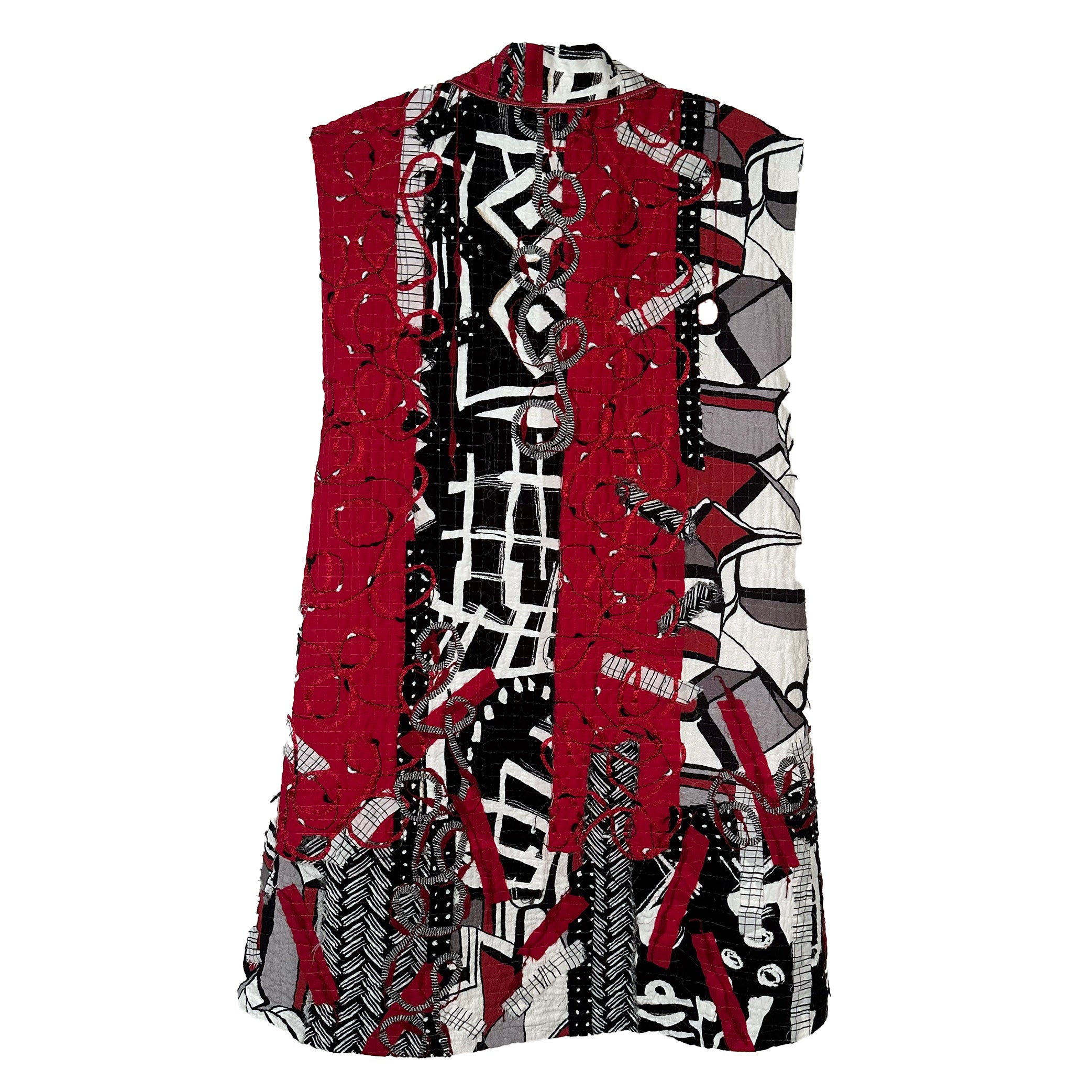 Diane Prekup Vest, Market, Red/Black/White, XS/S