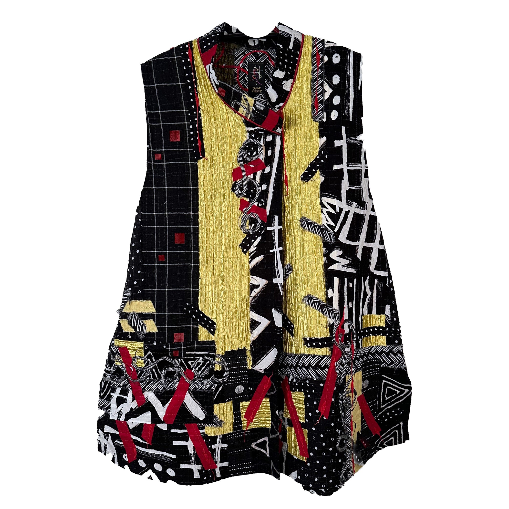 Diane Prekup Vest, Market, Yellow/Black/Red, S