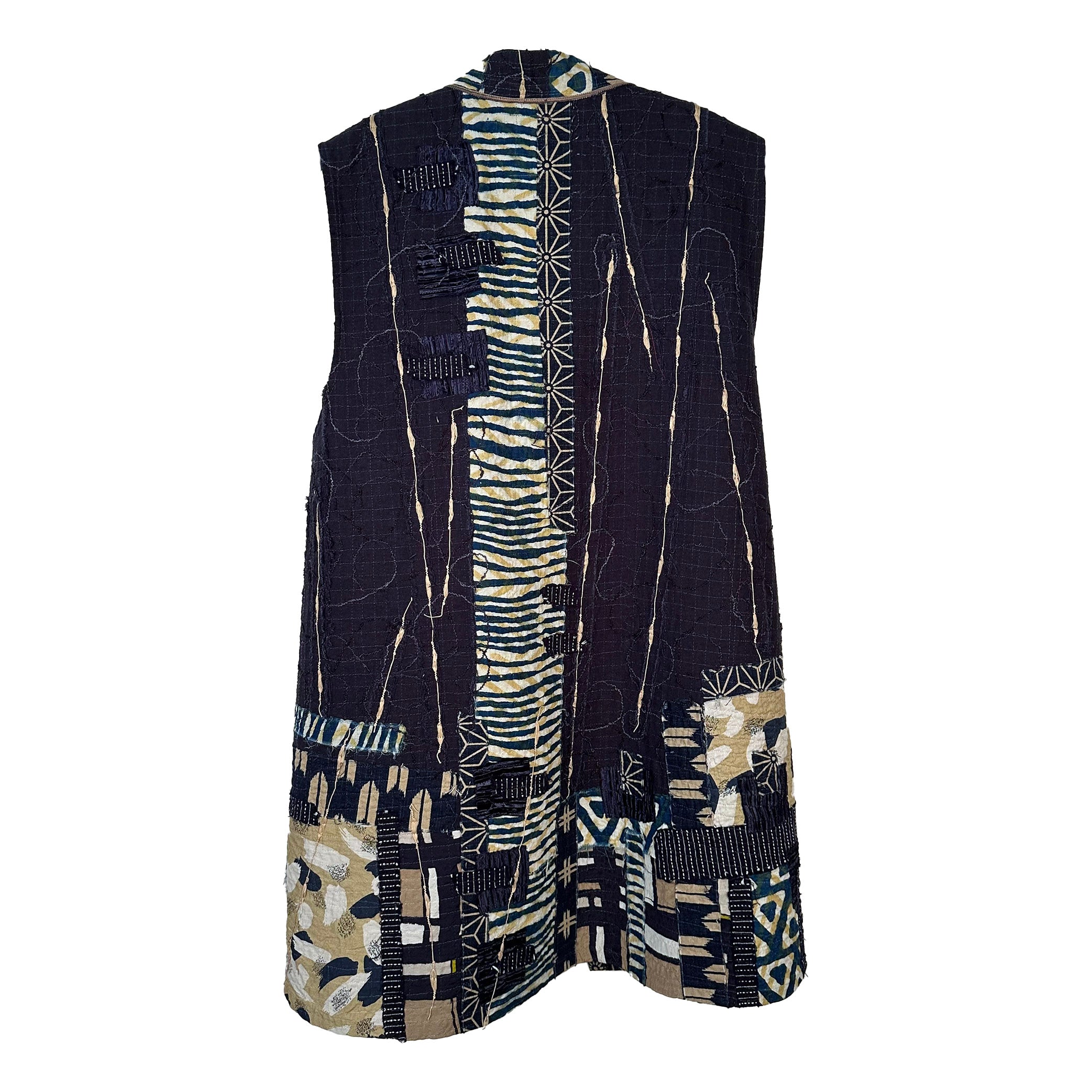 Diane Prekup Vest, Market, Navy/Beige, L