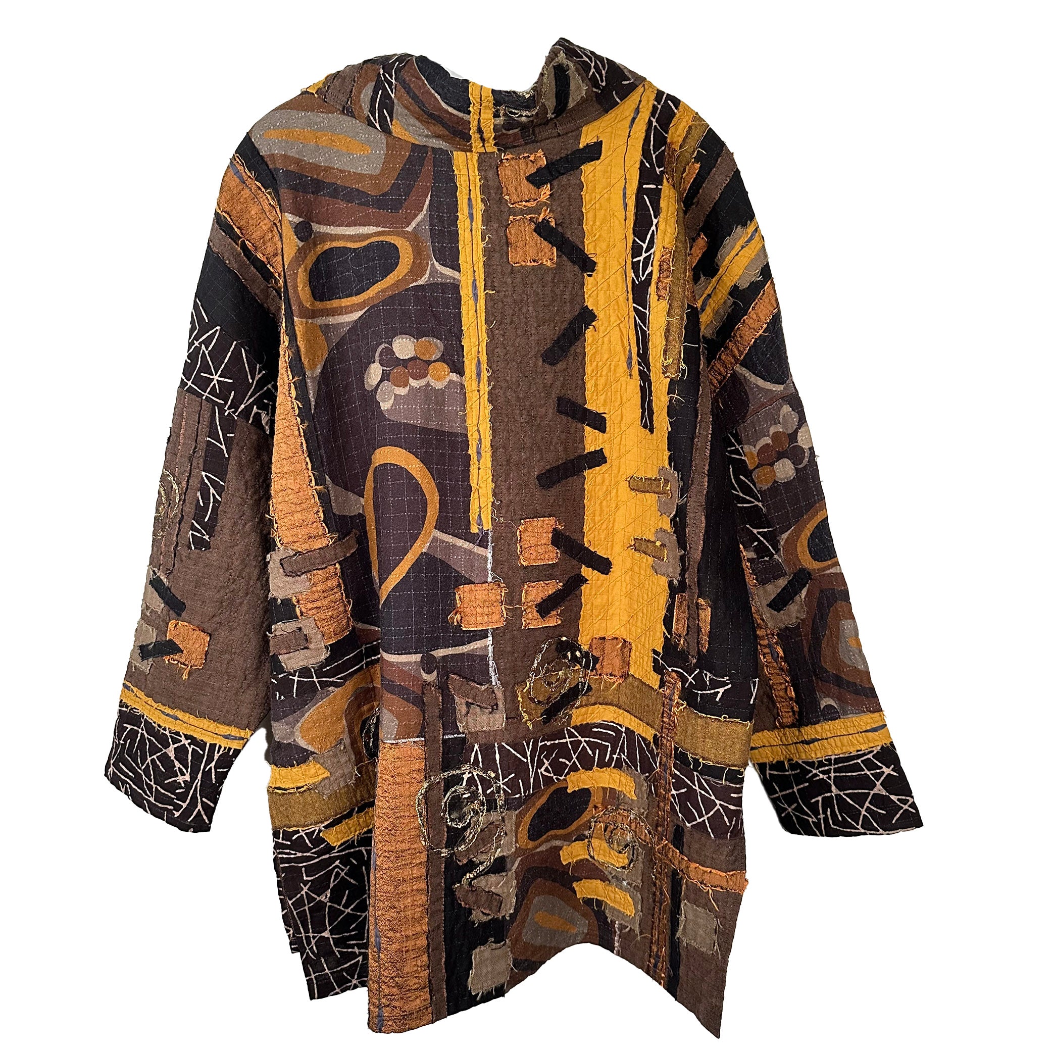 Diane Prekup Tunic, Haiku, Mustard/Brown, L