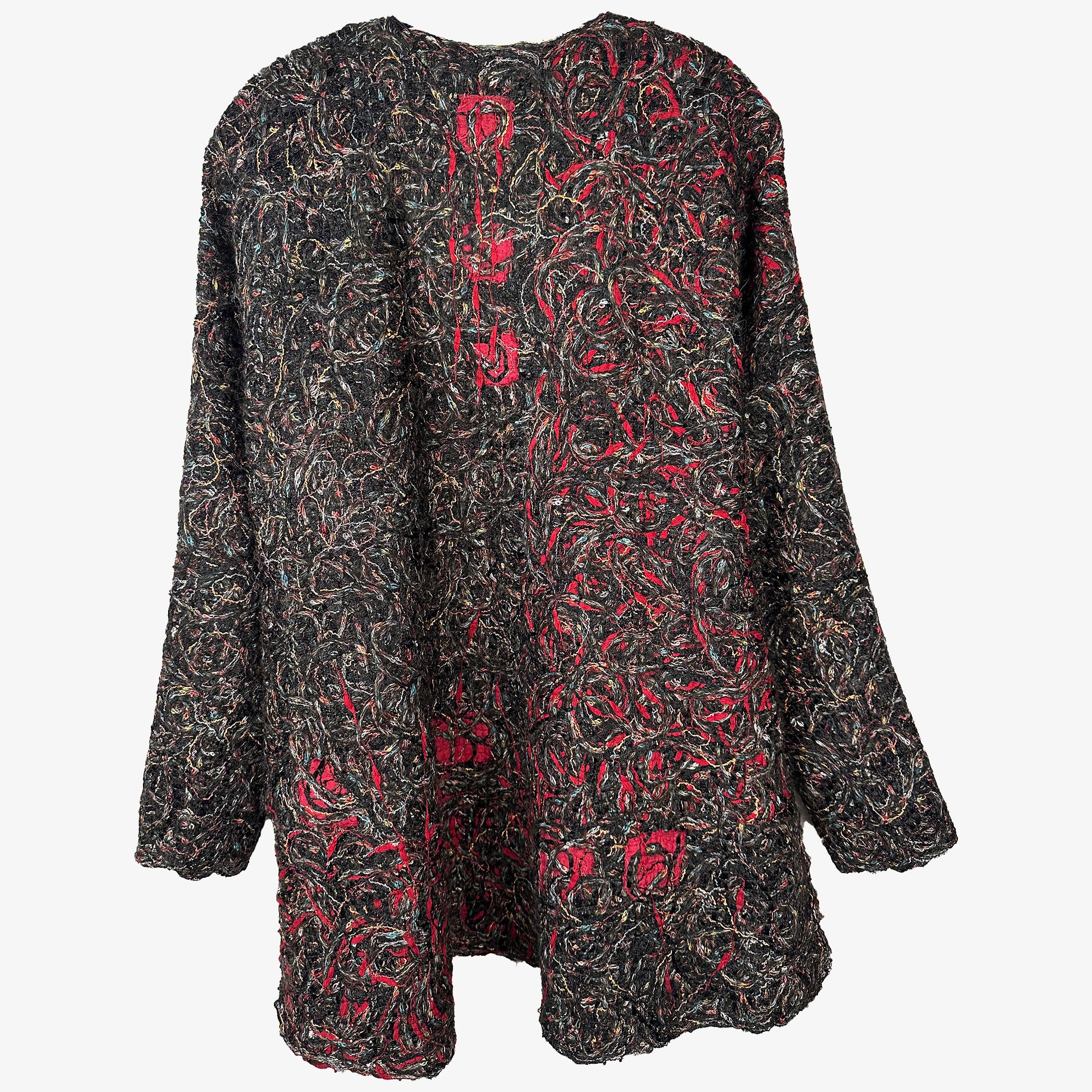 Diane Prekup Jacket, Asymmetric, Black/Multi-Yarn, M