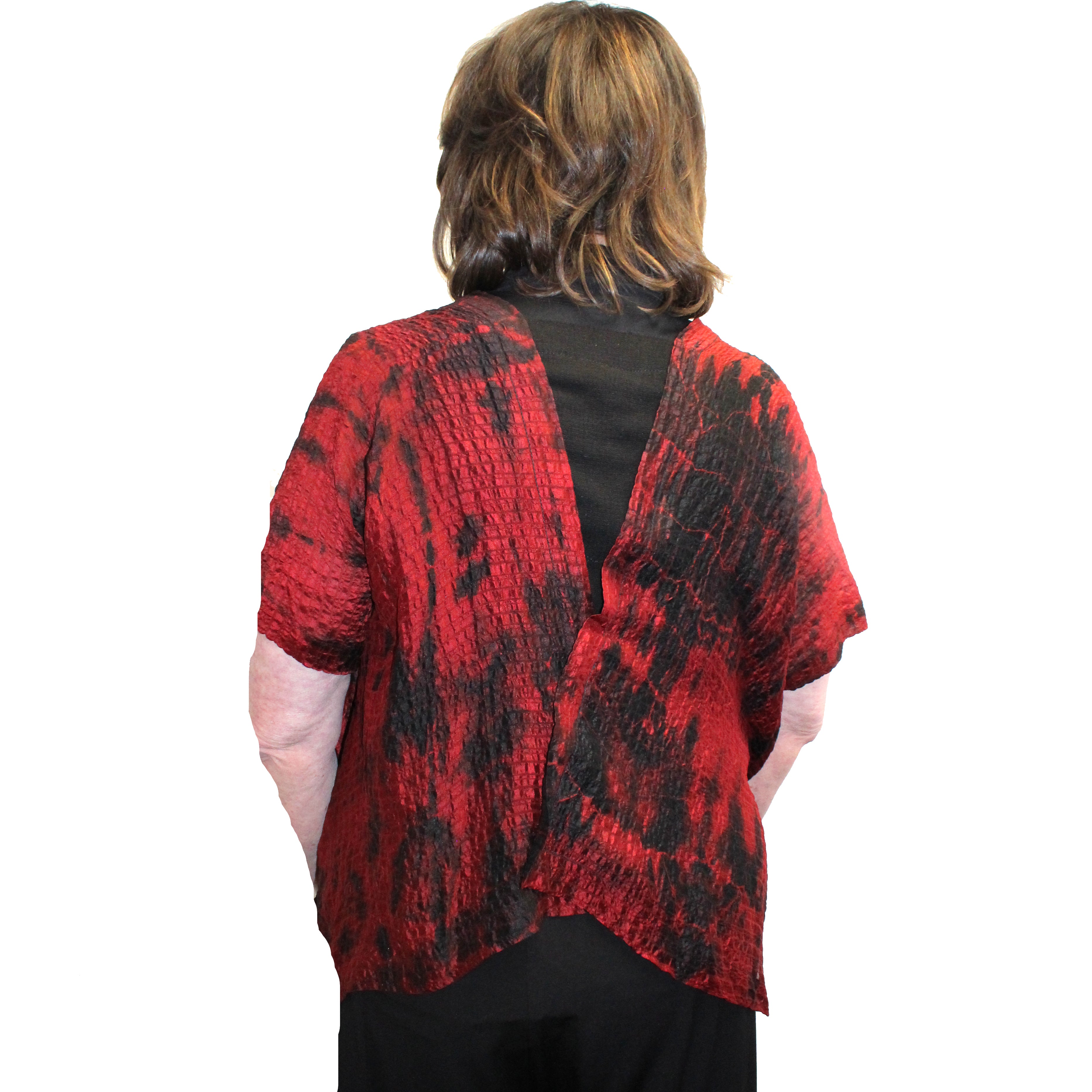 Gloria Lewis Vest, Chiffon, Red/Black, OS