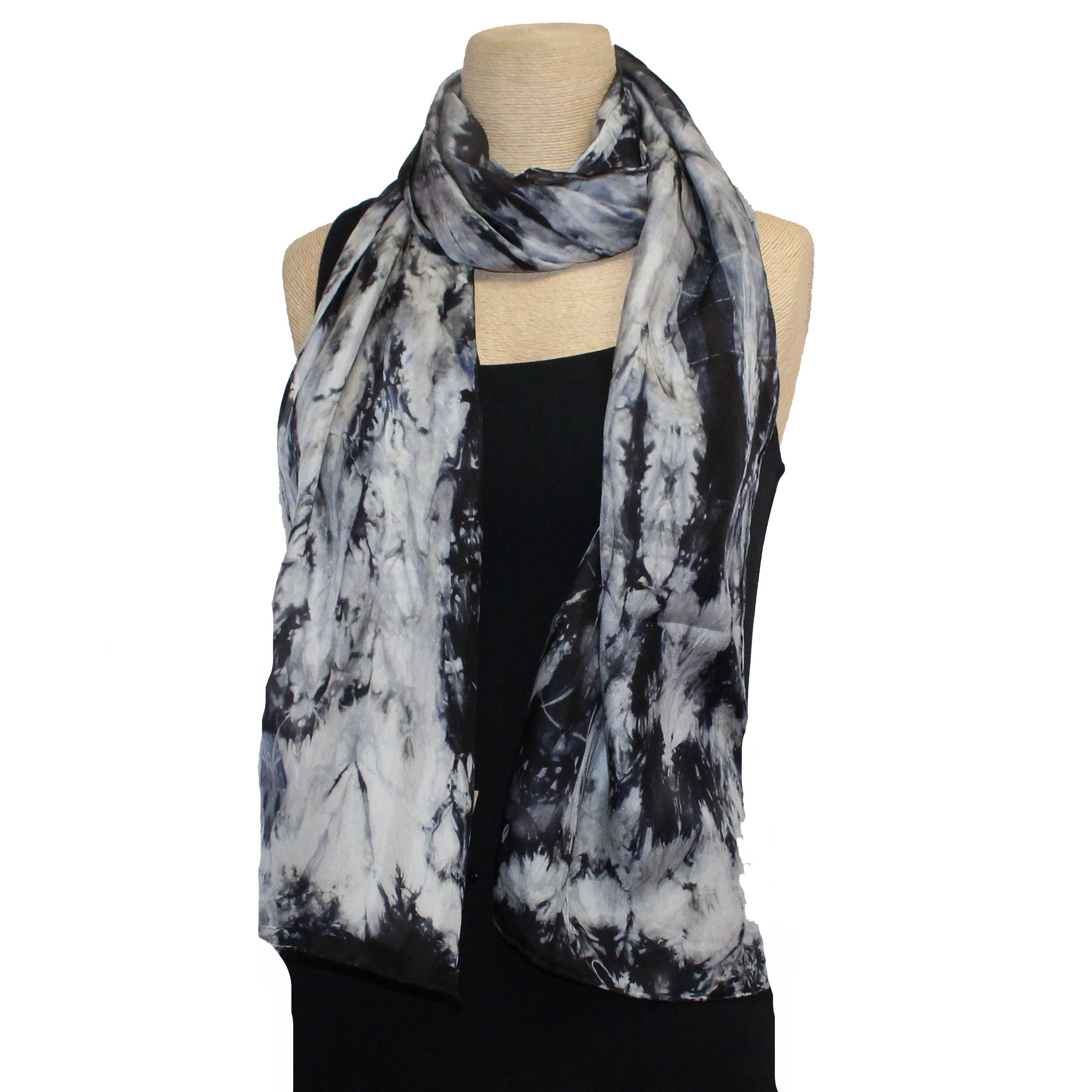 Gloria Lewis Scarf, Black & White 2