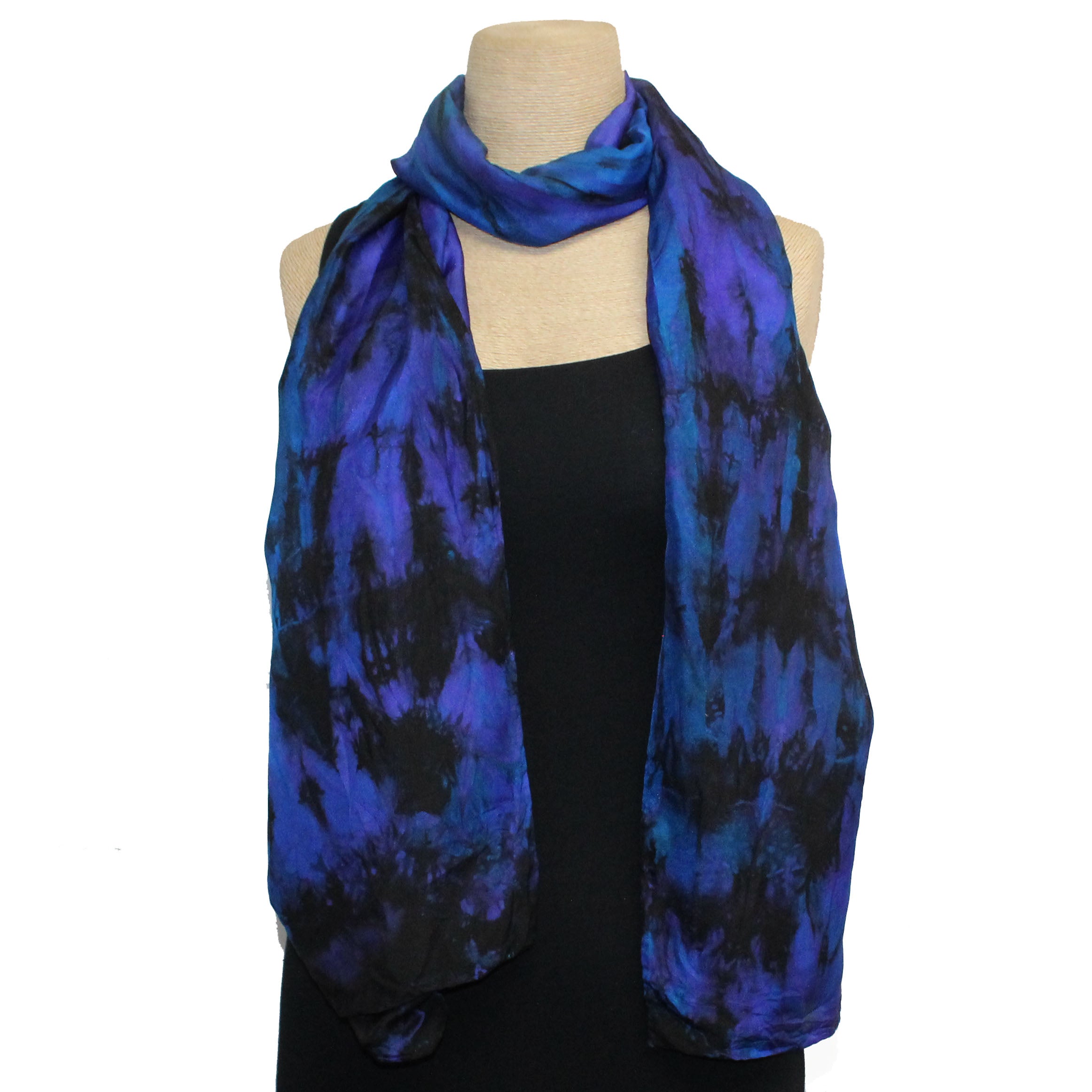 Gloria Lewis Scarf, Royal Blue & Black