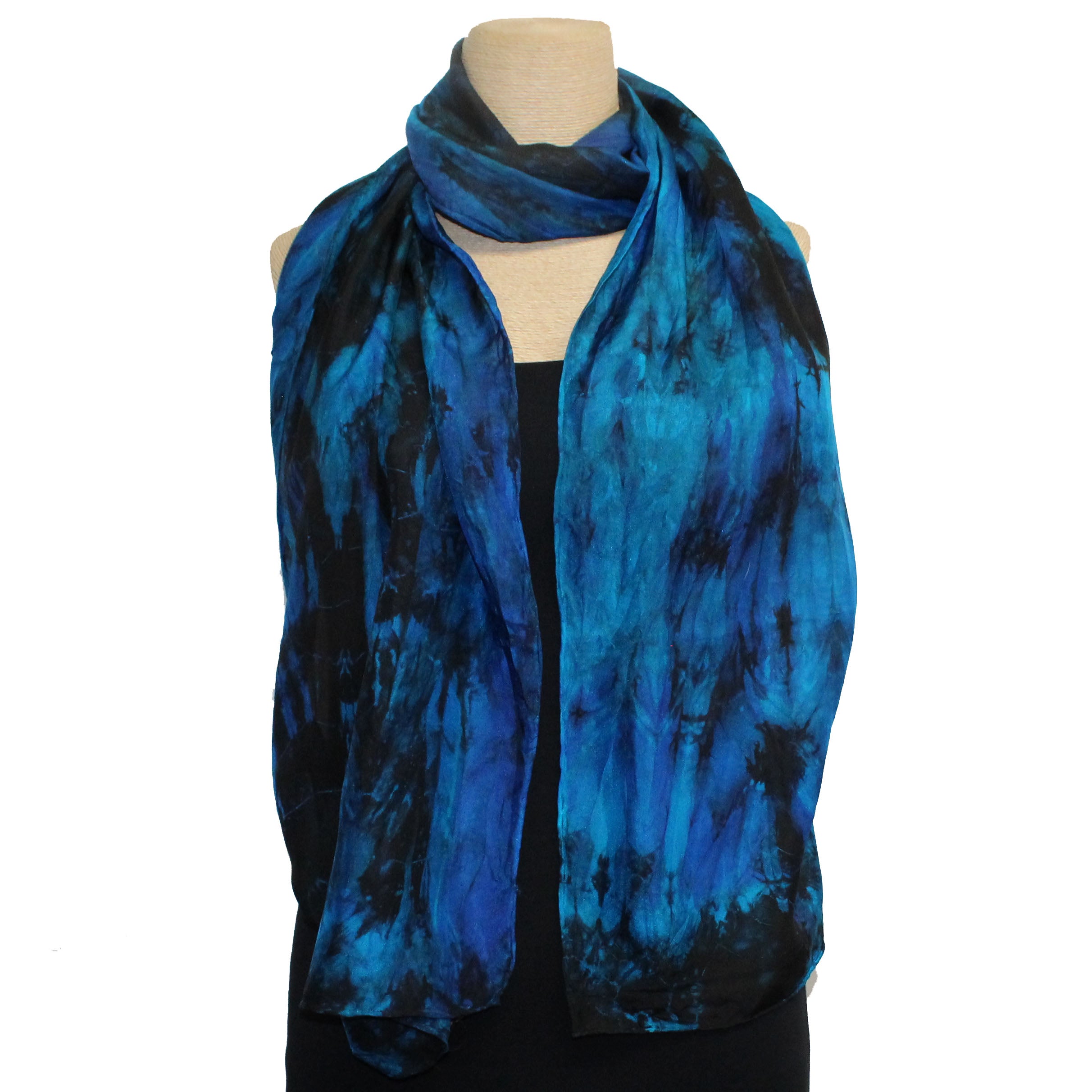 Gloria Lewis Scarf, Blue & Black