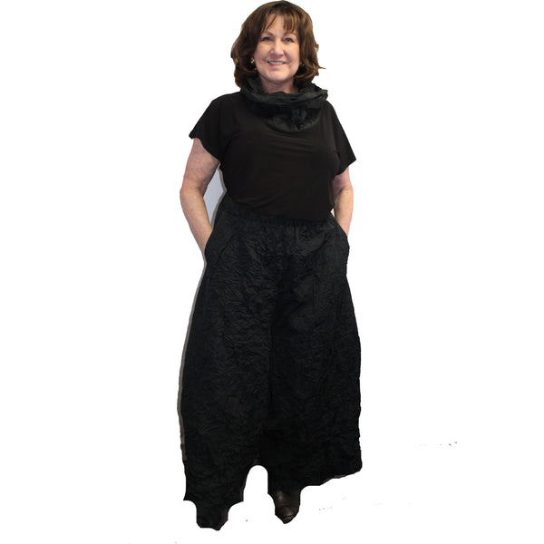 Igor Pant, Wide Leg, Crinkled Black L & XL