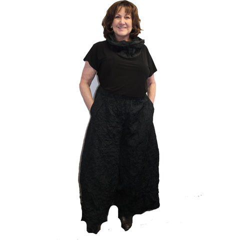 Igor Pant, Wide Leg, Crinkled Black L & XL