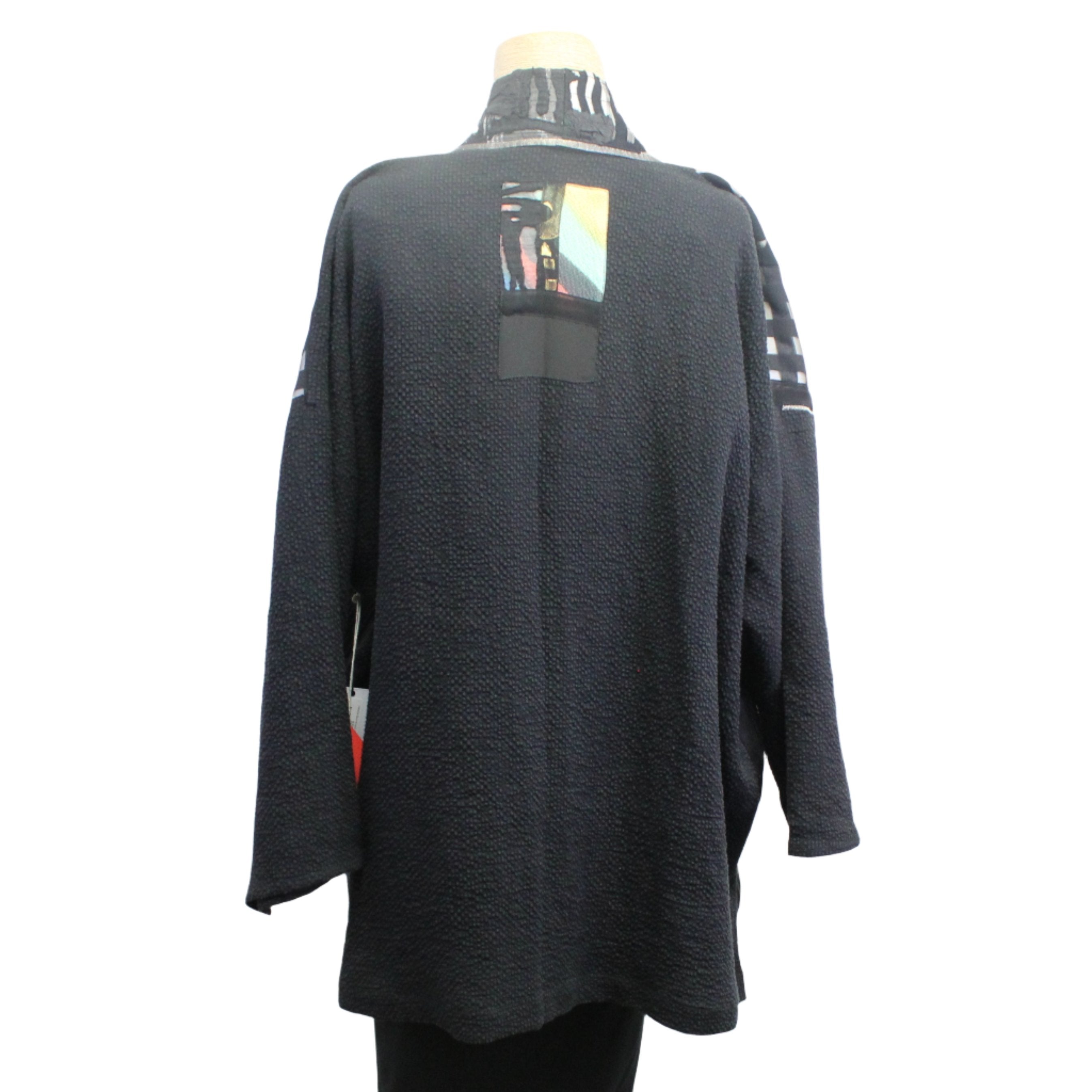 Catherine Bacon Kimono, Cathedral Windows, Black/Silver Mosaic, L/XL