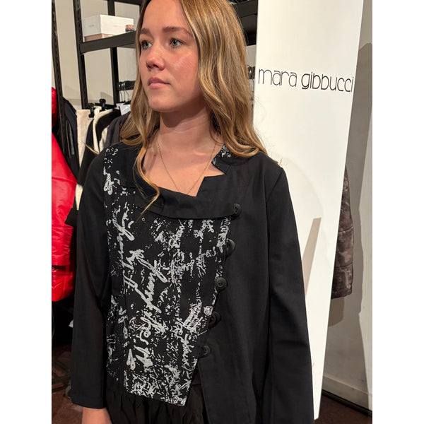 Mara Gibbucci Jacket, Asymmetrical, Black/White S, S/M & M