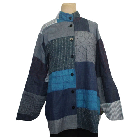 M Square Jacket, Circular, Blue/Grey M/L