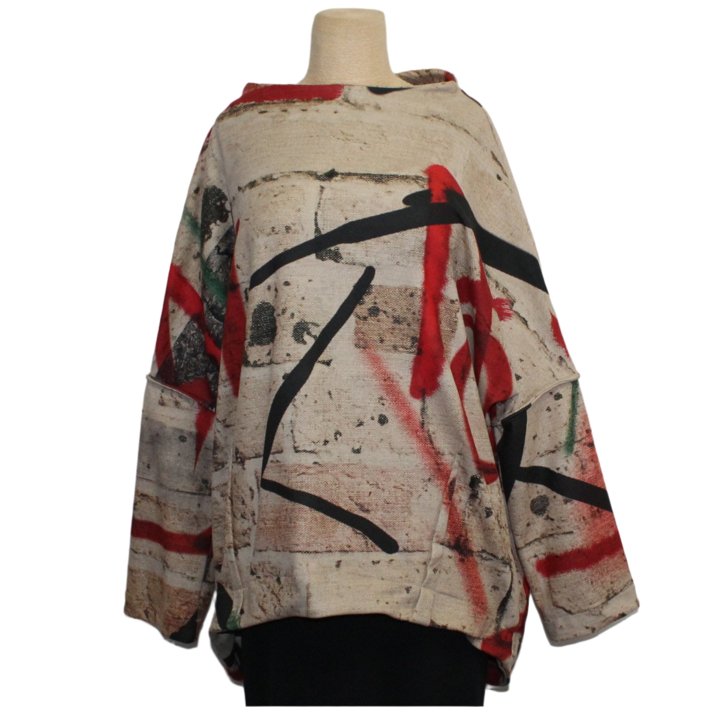 Ozai N Ku Pullover, Graffiti, Tan/Multi-Color M