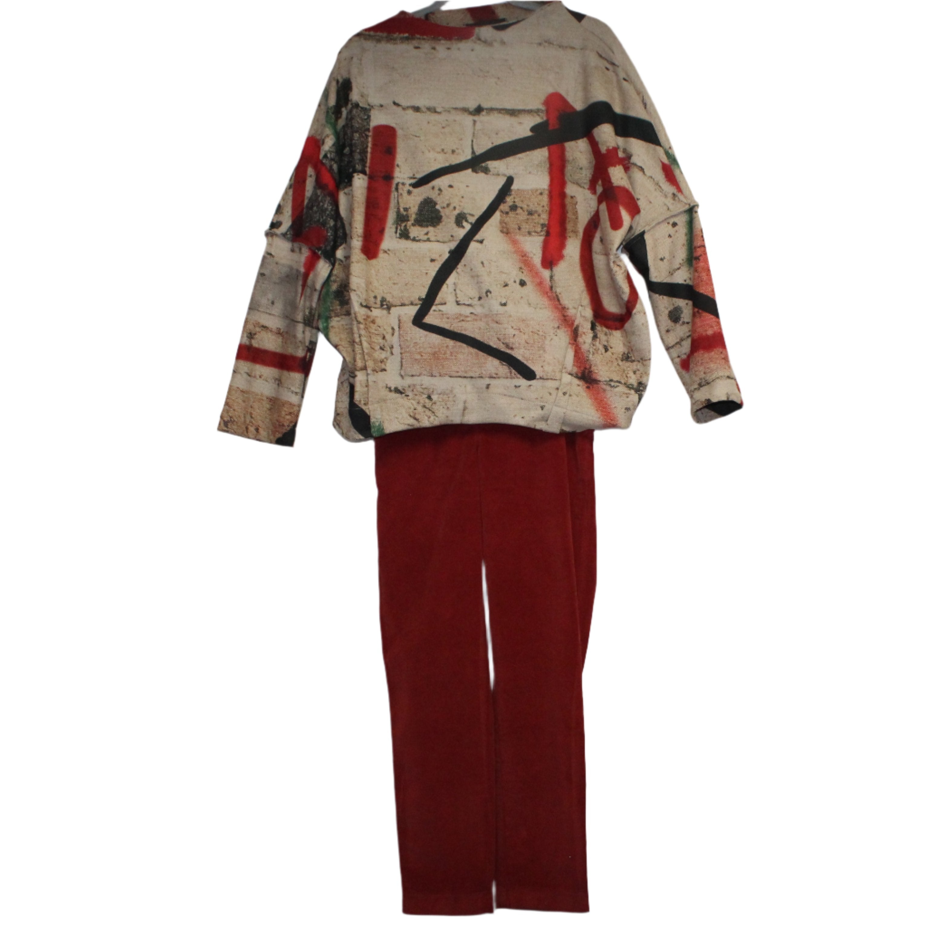 Ozai N Ku Pullover, Graffiti, Tan/Multi-Color M