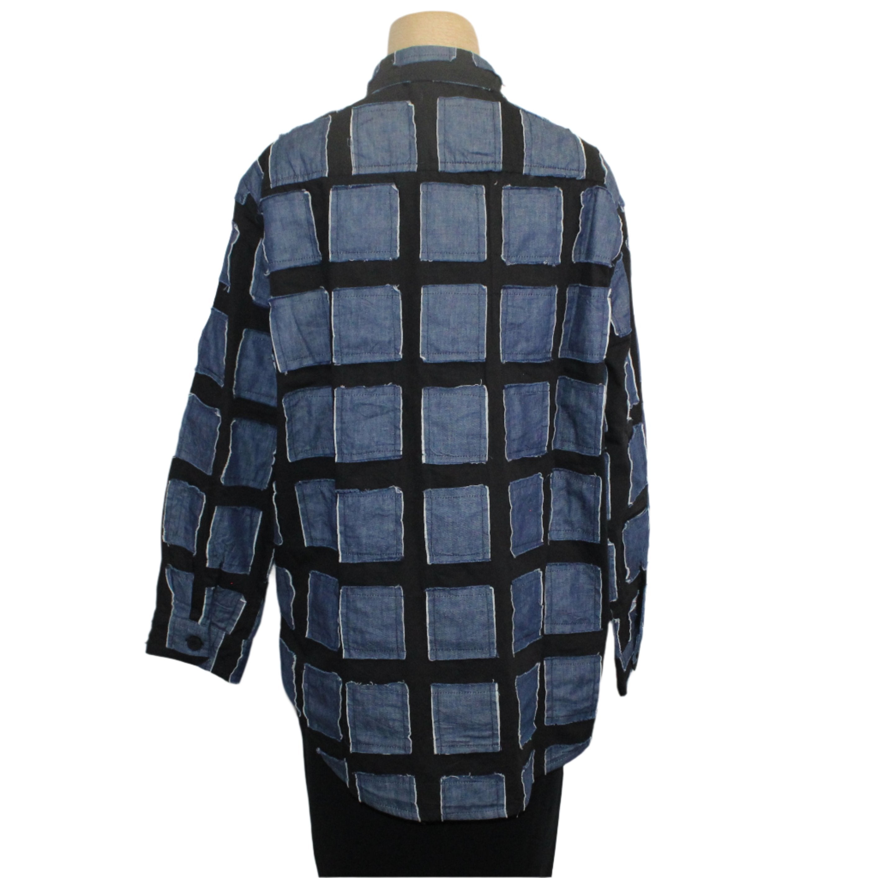 M Square Shirt, Proper, Denim/Black Collage S