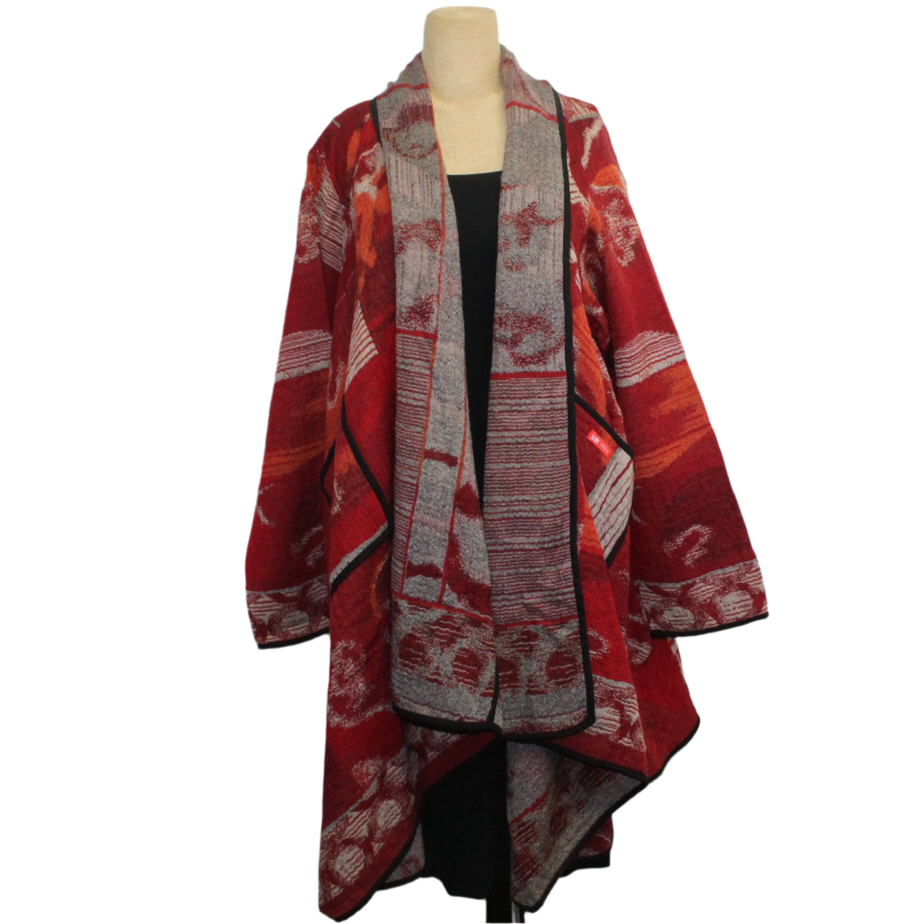 Yaza Long Jacket, Shangrila, Reversible, Red/Grey, L/XL
