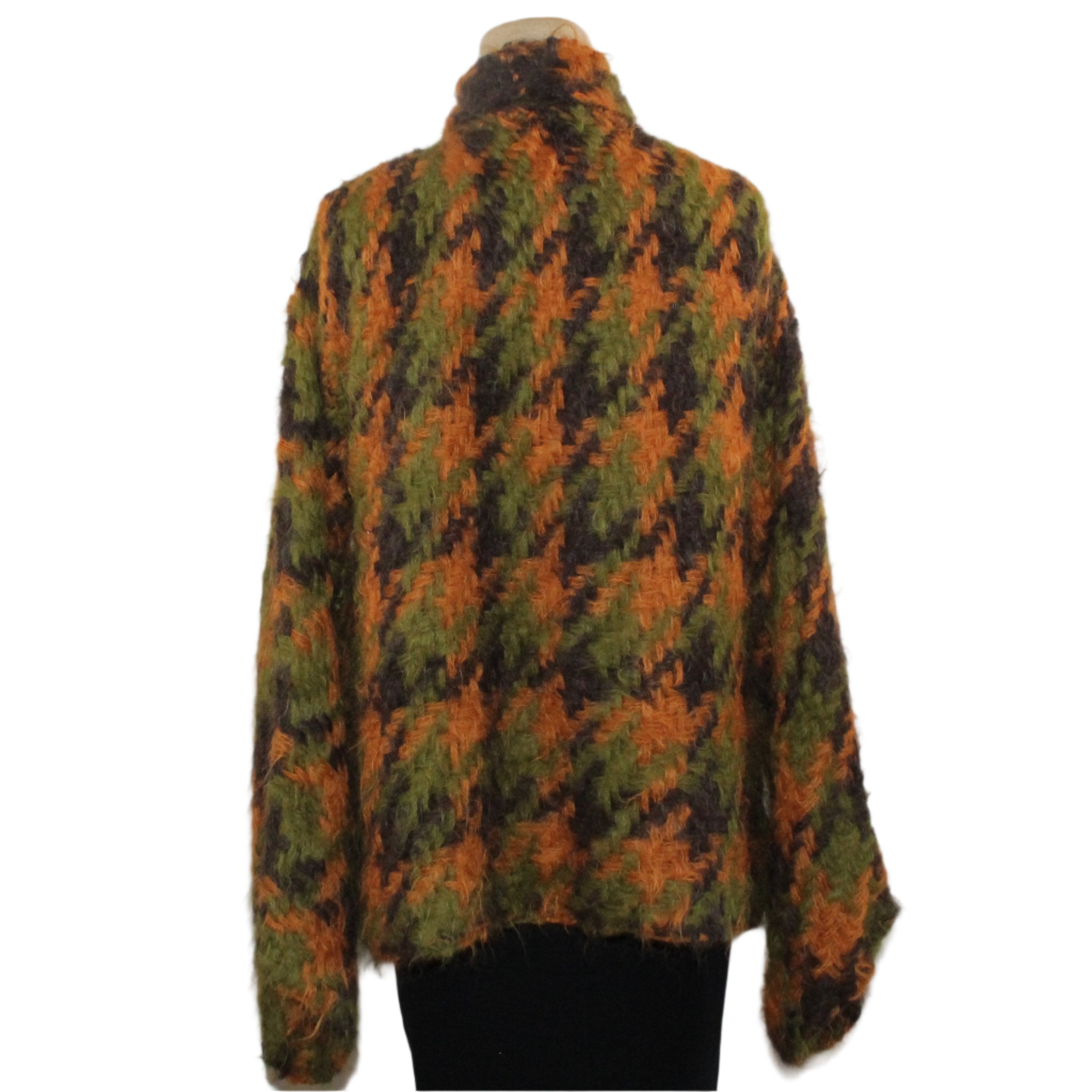 Amano Sweater Alpaca, Houndstooth, Saffron/Cognac/Olive, XS/S