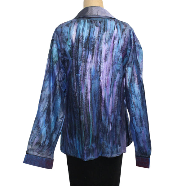 Jennifer Cauffman Jacket, Rain, Hand-Painted, Purples/Blues, L