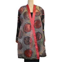 Jennifer Cauffman Jacket, Sheer With Circles, Hand-Painted, Orange/Copper/Black, S