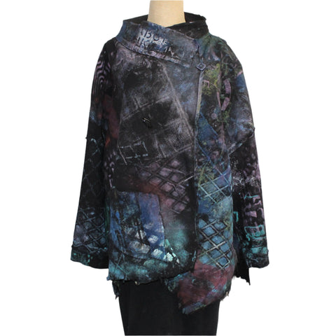 Tatiana Palnitska Jacket, Hand Printed, Black, S