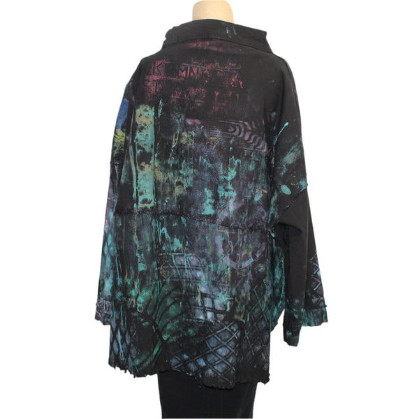 Tatiana Palnitska Jacket, Hand Printed, Black, S