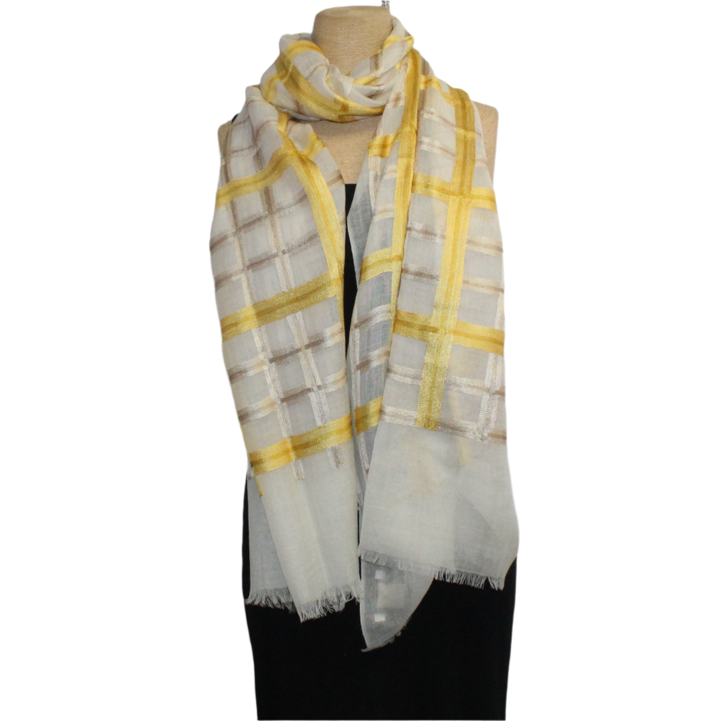 Denovembre Scarf/Shawl, Allegorie, Beige/Yellow