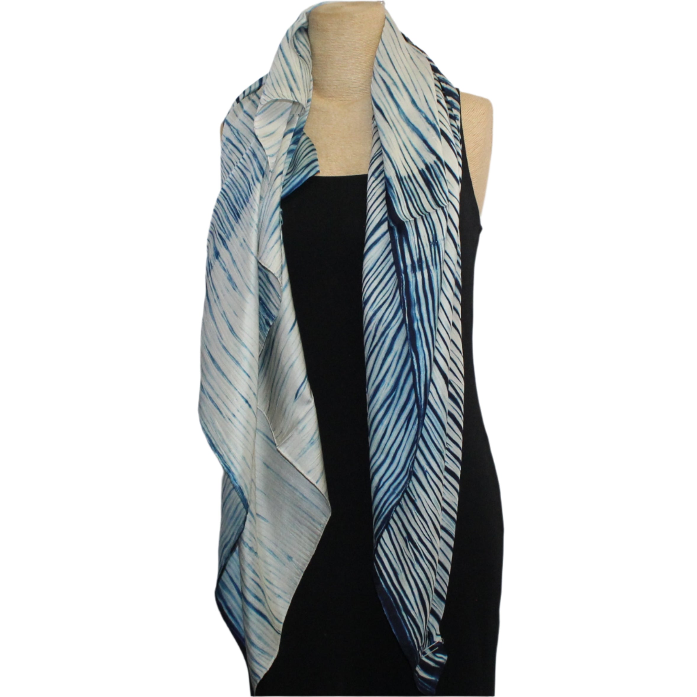 Denovembre Scarf, Traces, Night Blue/White