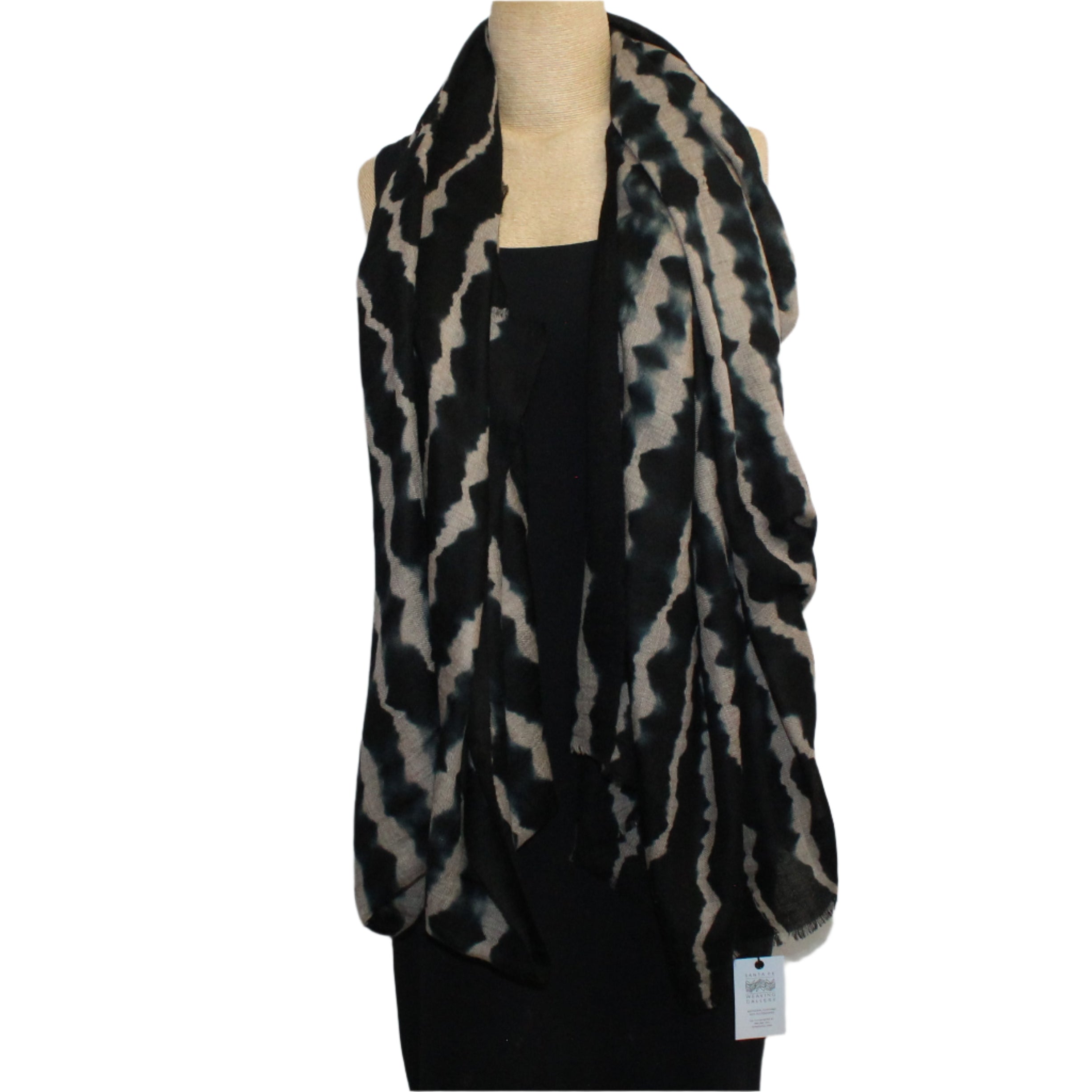 Denovembre Scarf/Shawl, Rive, Black/Beige