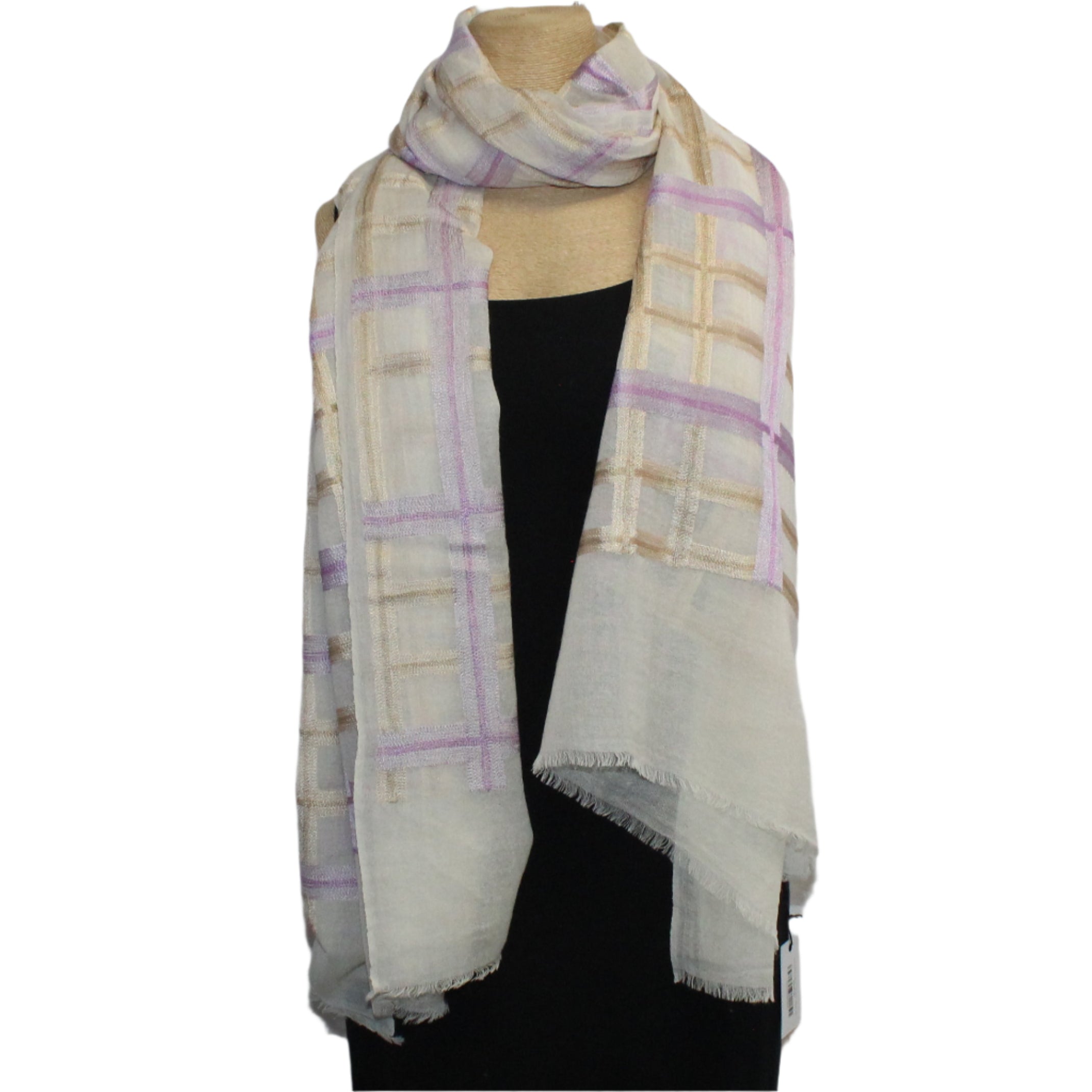 Denovembre Scarf/Shawl, Allegorie, Beige/Lilac