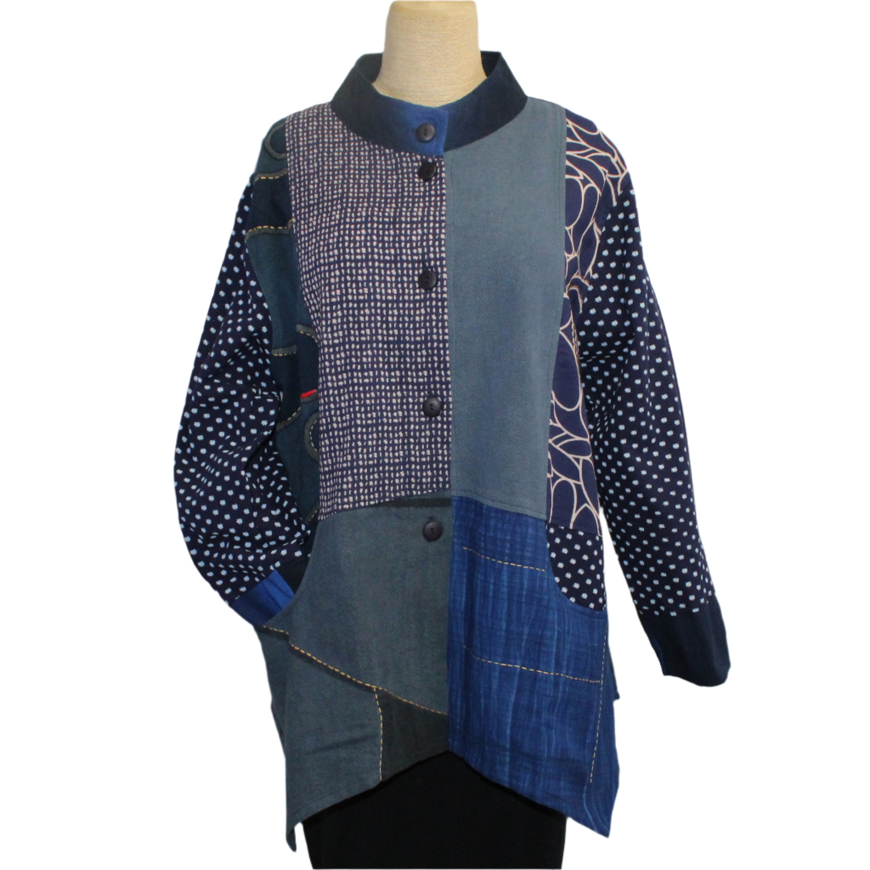Yaza Jacket, Kasur, Mixed Pattern, Blue, S/M