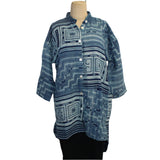 Yaza Shirt, Gauze, Hmong, Blue Indigo XS/S